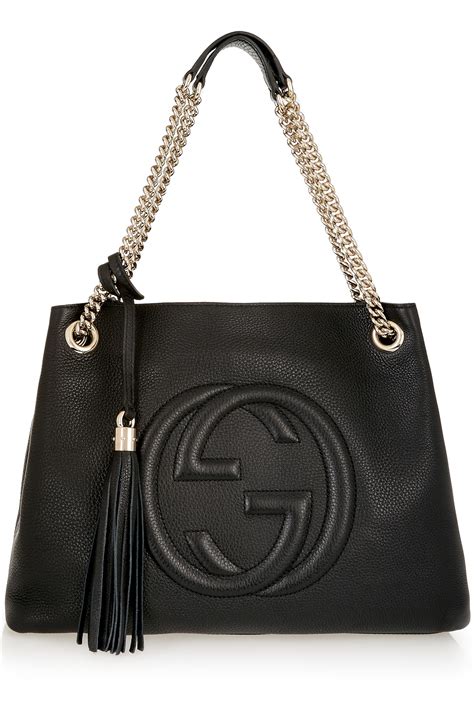 black gucci bag with silver buckle|authentic gucci shoulder bag.